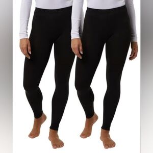 New 32 Degrees Heat Women's 2-Pack Lightweight Black Base Layer Pants XL